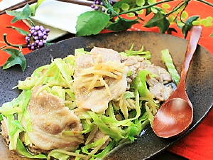 豚肉と新生姜のはちみつ梅炒め